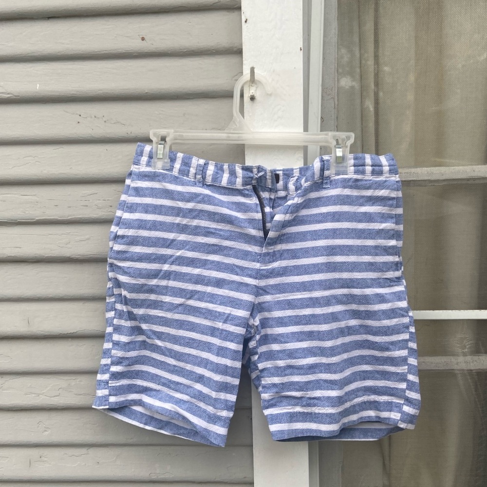 Blue/white striped shorts